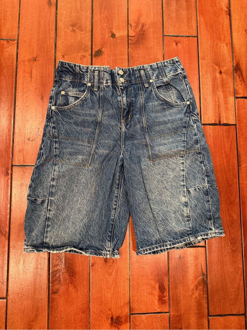 Free People denim barrel Shorts - Picture 4 of 7